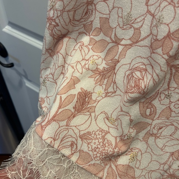 LC Lauren Conrad Floral Lace Tie Back Top Medium - Picture 5 of 12